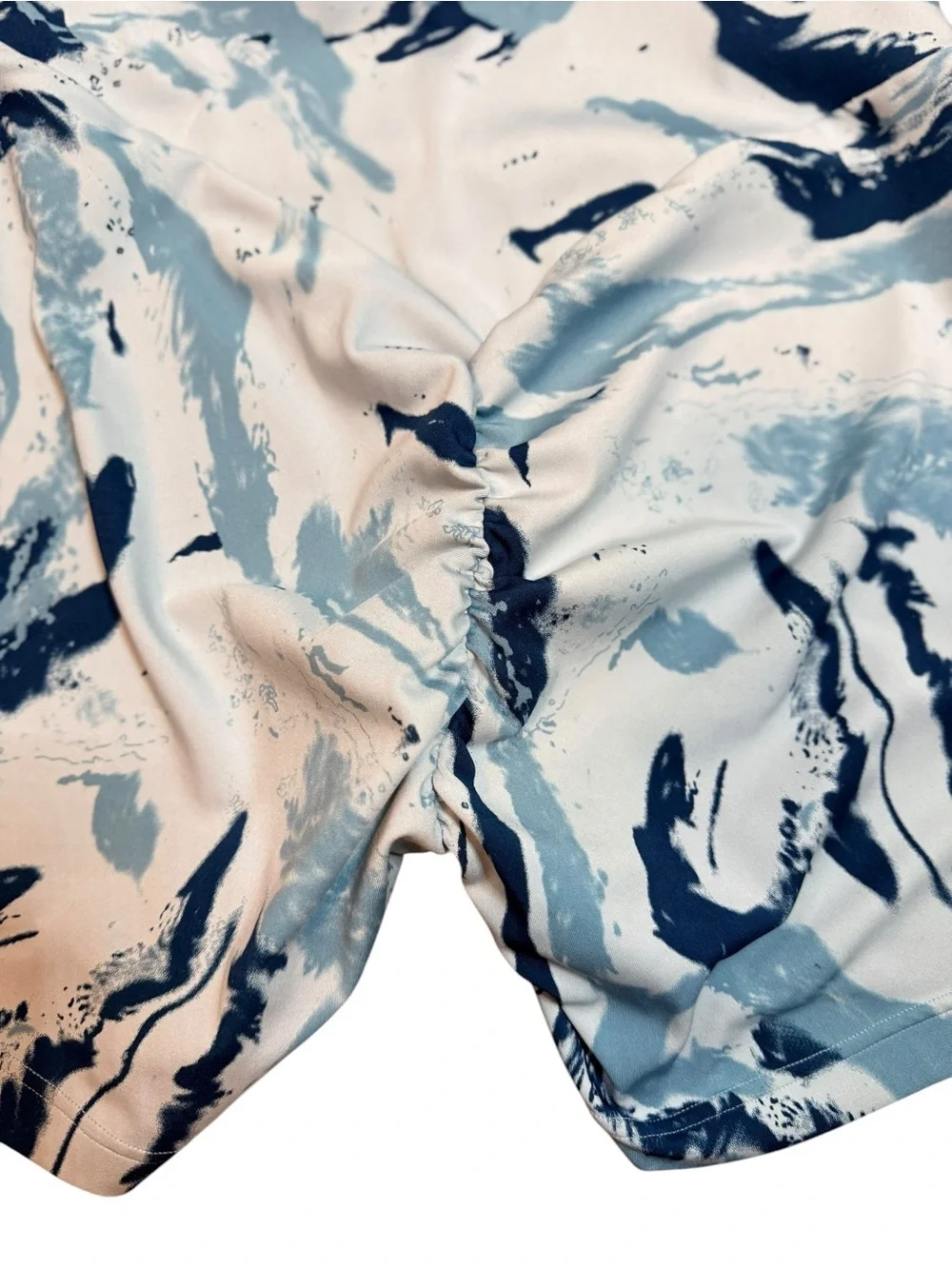 Gymshark Blue Marble Scrunch Seam Biker Shorts Size Small